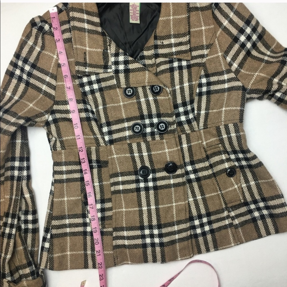 Plaid Peacoat/ Jacket